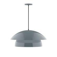  PEBX447-40-C20-L13 - 24" Nest LED Pendant, white fabric cord with canopy, Slate Gray