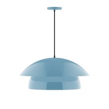  PEBX447-54-C02-L13 - 24" Nest LED Pendant, black fabric cord with canopy, Light Blue