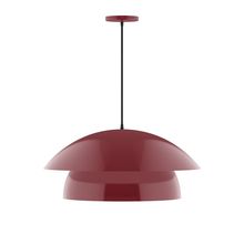  PEBX447-55-C26-L13 - 24" Nest LED Pendant, ivory fabric cord with canopy, Barn Red