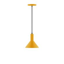  PEBX451-21-C21-L10 - 8" Stack Mini Cone LED Pendant, white cord with canopy, Bright Yellow