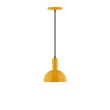  PEBX456-21-C24-L10 - 8" Stack Mini Dome LED Pendant, cool tweed fabric cord with canopy, Bright Yellow