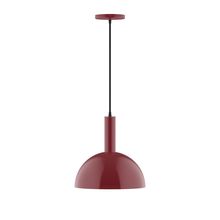  PEBX471-55-C21-L12 - 12" Stack Dome LED Pendant, white cord with canopy, Barn Red