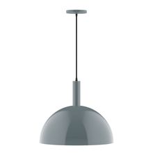  PEBX472-40-C21-L13 - 18" Stack Dome LED Pendant, white cord with canopy, Slate Gray