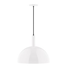  PEBX472-44-C26-L13 - 18" Stack Dome LED Pendant, ivory fabric cord with canopy, White