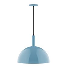  PEBX472-54-C21-L13 - 18" Stack Dome LED Pendant, white cord with canopy, Light Blue