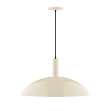  PEBX477-16-C04-L14 - 24" Stack Half Dome LED Pendant, black and white houndstooth fabric cord with canopy, Cream