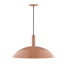  PEBX477-19-C12-L14 - 24" Stack Half Dome LED Pendant, gray fabric cord with canopy, Terracotta