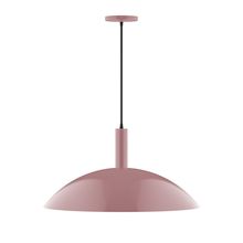  PEBX477-20-C27-L14 - 24" Stack Half Dome LED Pendant, neutral argyle fabric cord with canopy, Mauve