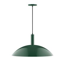  PEBX477-42-C12-L14 - 24" Stack Half Dome LED Pendant, gray fabric cord with canopy, Forest Green