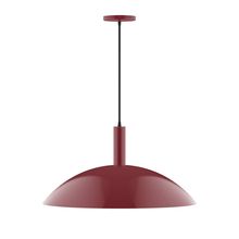  PEBX477-55-C21-L14 - 24" Stack Half Dome LED Pendant, white cord with canopy, Barn Red