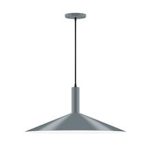  PEBX478-40-C21-L10 - 24" Stack Shallow Cone LED Pendant, white cord with canopy, Slate Gray