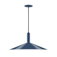  PEBX478-50-C21-L10 - 24" Stack Shallow Cone LED Pendant, white cord with canopy, Navy