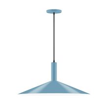  PEBX478-54-C21-L10 - 24" Stack Shallow Cone LED Pendant, white cord with canopy, Light Blue