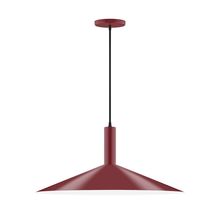  PEBX478-55-C21-L10 - 24" Stack Shallow Cone LED Pendant, white cord with canopy, Barn Red