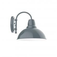  SCC106-40-G06 - 12" Cafe shade, wall mount sconce with Frosted Glass and guard, Slate Gray