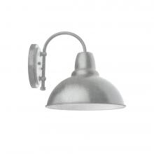  SCC106-49-G05 - 12" Cafe shade, wall mount sconce with clear glass and guard, Painted Galvanized