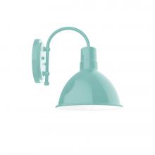  SCC115-48-G05 - 10" Deep Bowl shade, wall mount sconce with clear glass and guard, Sea Green