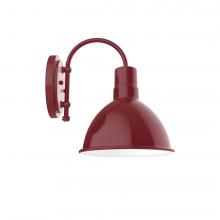  SCC115-55-G06 - 10" Deep Bowl shade, wall mount sconce with Frosted Glass and guard, Barn Red