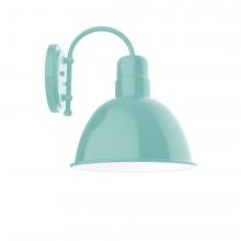  SCC116-48-G06 - 12" Deep Bowl shade, wall mount sconce with Frosted Glass and guard, Sea Green