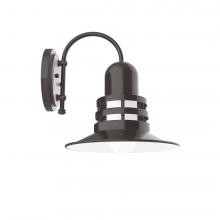  SCC148-51-G07 - 12" Atomic shade, wall mount sconce with frosted glass, Architectural Bronze