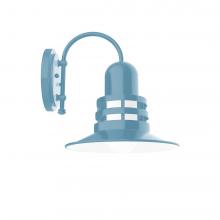  SCC148-54-G07 - 12" Atomic shade, wall mount sconce with frosted glass, Light Blue