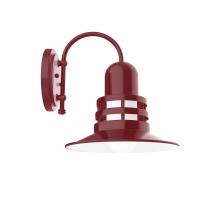  SCC148-55-G07 - 12" Atomic shade, wall mount sconce with frosted glass, Barn Red