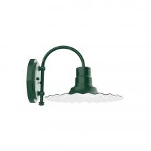  SCC158-42-G05 - 12" Radial shade, wall mount sconce with clear glass and guard, Forest Green