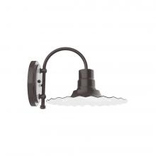  SCC158-51-G06 - 12" Radial shade, wall mount sconce with Frosted Glass and guard, Architectural Bronze