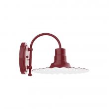  SCC158-55-G06 - 12" Radial shade, wall mount sconce with Frosted Glass and guard, Barn Red