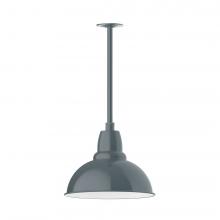  STA107-40-H30-L13 - 14" Cafe shade, stem mount LED Pendant with canopy, Slate Gray