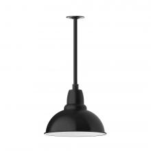  STA107-41-H30-L13 - 14" Cafe shade, stem mount LED Pendant with canopy, Black