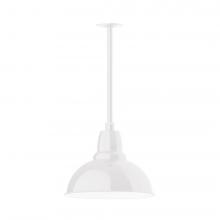  STA107-44-H30-L13 - 14" Cafe shade, stem mount LED Pendant with canopy, White