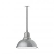  STA107-49-H30-L13 - 14" Cafe shade, stem mount LED Pendant with canopy, Painted Galvanized