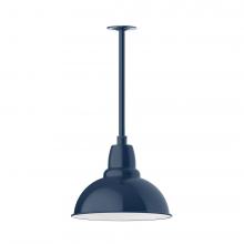  STA107-50-H30-L13 - 14" Cafe shade, stem mount LED Pendant with canopy, Navy