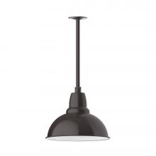  STA107-51-H30-L13 - 14" Cafe shade, stem mount LED Pendant with canopy, Architectural Bronze