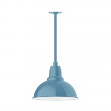  STA107-54-H30-L13 - 14" Cafe shade, stem mount LED Pendant with canopy, Light Blue