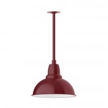  STA107-55-H30-L13 - 14" Cafe shade, stem mount LED Pendant with canopy, Barn Red