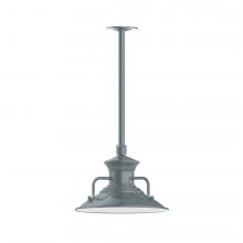  STA142-40-L12 - 12" Homestead shade, stem mount LED Pendant with canopy, Slate Gray