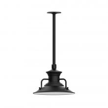  STA142-41-L12 - 12" Homestead shade, stem mount LED Pendant with canopy, Black