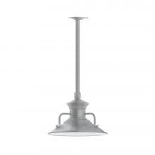  STA142-49-H30-L12 - 12" Homestead shade, stem mount LED Pendant with canopy, Painted Galvanized