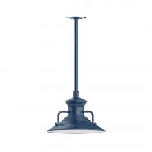  STA142-50-H30-L12 - 12" Homestead shade, stem mount LED Pendant with canopy, Navy