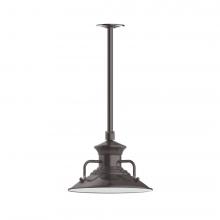  STA142-51-H30-L12 - 12" Homestead shade, stem mount LED Pendant with canopy, Architectural Bronze