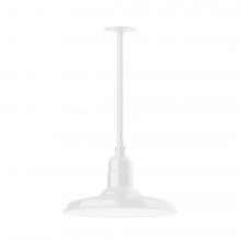 Montclair Light Works STA183-44-H36-L13 - 14" Warehouse shade, stem mount LED Pendant with canopy, White