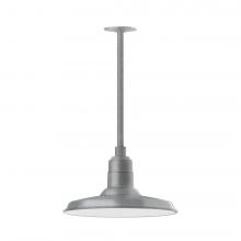 Montclair Light Works STA183-49-H36-L13 - 14" Warehouse shade, stem mount LED Pendant with canopy, Painted Galvanized