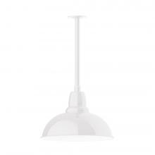  STB108-44-L13 - 16" Cafe shade, stem mount LED Pendant with canopy, White