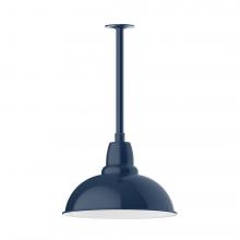  STB108-50-L13 - 16" Cafe shade, stem mount LED Pendant with canopy, Navy