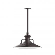 Montclair Light Works STB143-51-L13 - 18" Homestead shade, stem mount LED Pendant with canopy, Architectural Bronze