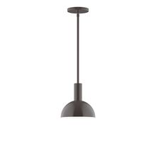  STGX456-51-L10 - 8" Stack Mini Dome LED Stem Hung Pendant, Architectural Bronze