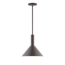  STGX466-51-L12 - 12" Stack Cone LED Stem Hung Pendant, Architectural Bronze