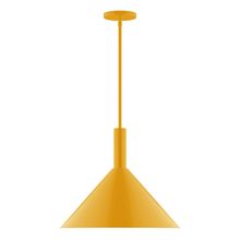  STGX467-21-L13 - 18" Stack Cone LED Stem Hung Pendant, Bright Yellow